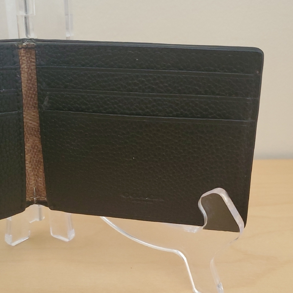 Coach Pebbled Black Leather Wallet - Picture 4 of 12